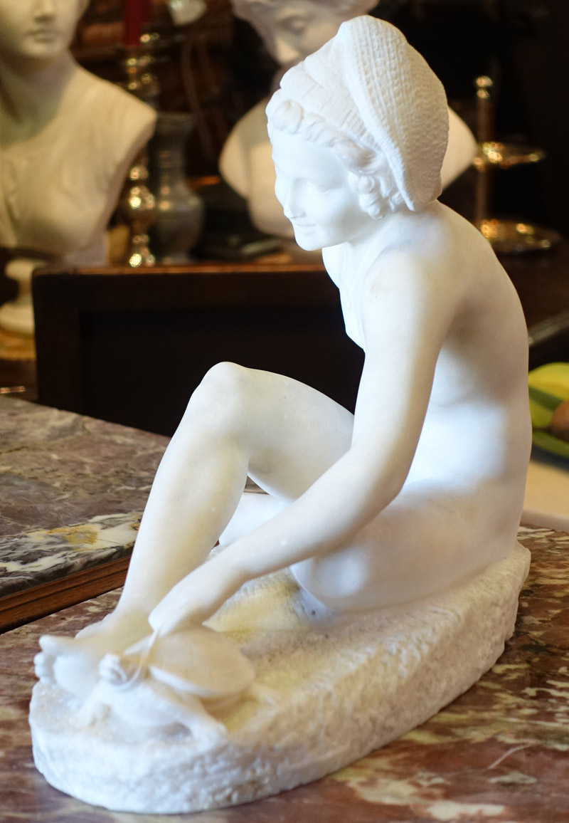 大理石像 『亀と戯れるナポリの少年』 フランソワ・リュード [483 